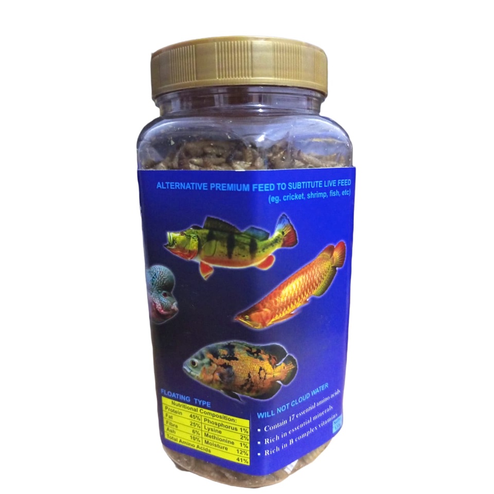 GOODFISH MAGGOT PRO 130 gram PAKAN IKAN PREDATOR chana lohan arwana