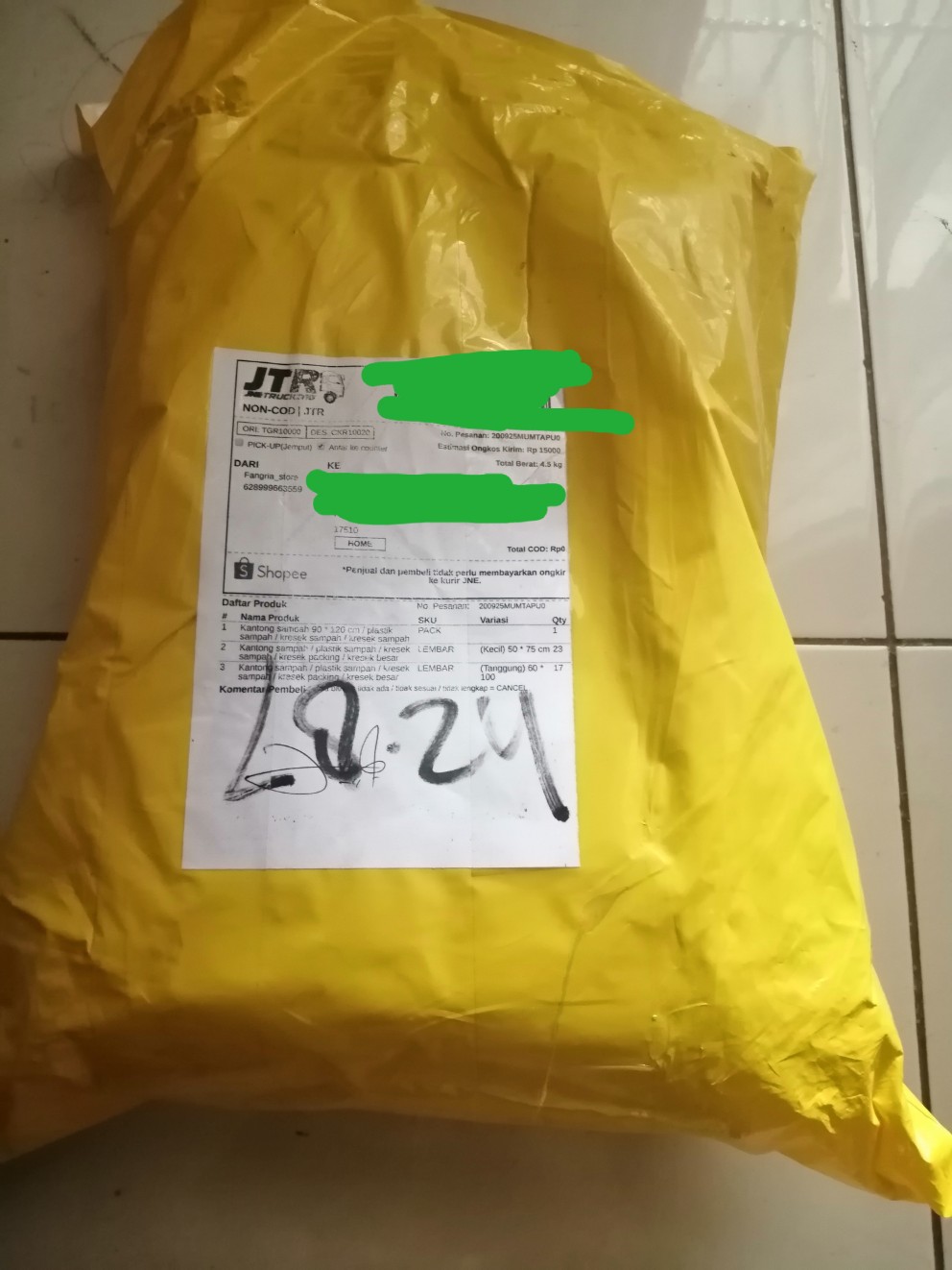 Kantong Sampah  90 * 120 Cm / Plastik Sampah / Kresek Sampah / Kresek Sampah (pack)