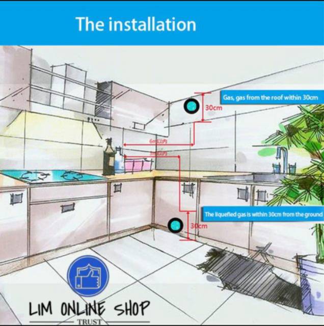 Alat Pintar Deteksi Kebocoran Gas LPG Sensor Alarm Detector Connect WIFI Android IOS Keamanan Rumah