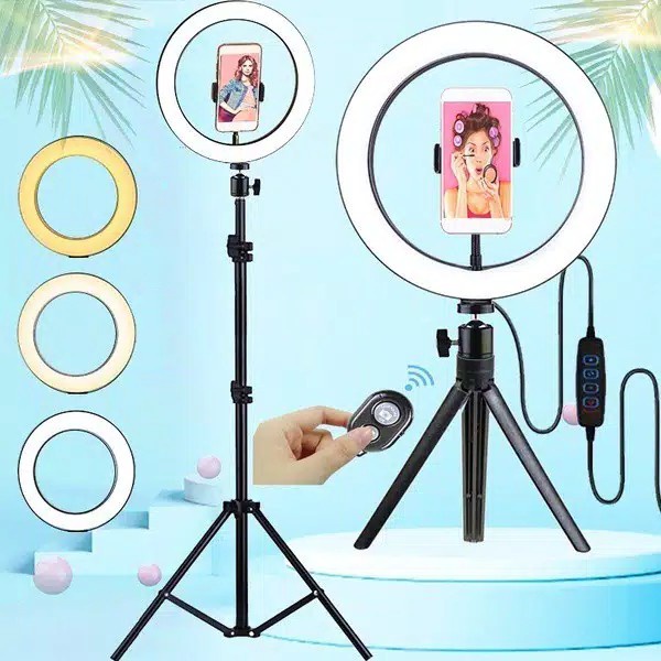 Ring Light Lampu Selfie 26cm Besar LED Holder Tiktok Jumbo Selfie Ring