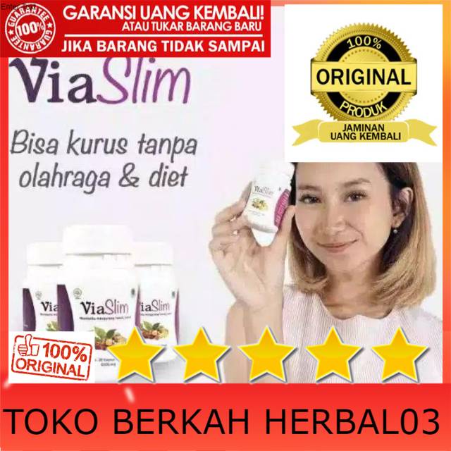 100% ASLI VIASLIM ORIGINAL OBAT PELANGSING BADAN VIA SLIM ASLI SUPLEMEN HERBAL DIET ALAMI BPOM