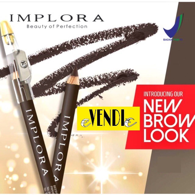 100% ORIGINAL PENSIL ALIS IMPLORA / CELAK / EYEBROW PENCIL [BPOM] / softbrow brown / dark brown / grey brown / silver / black