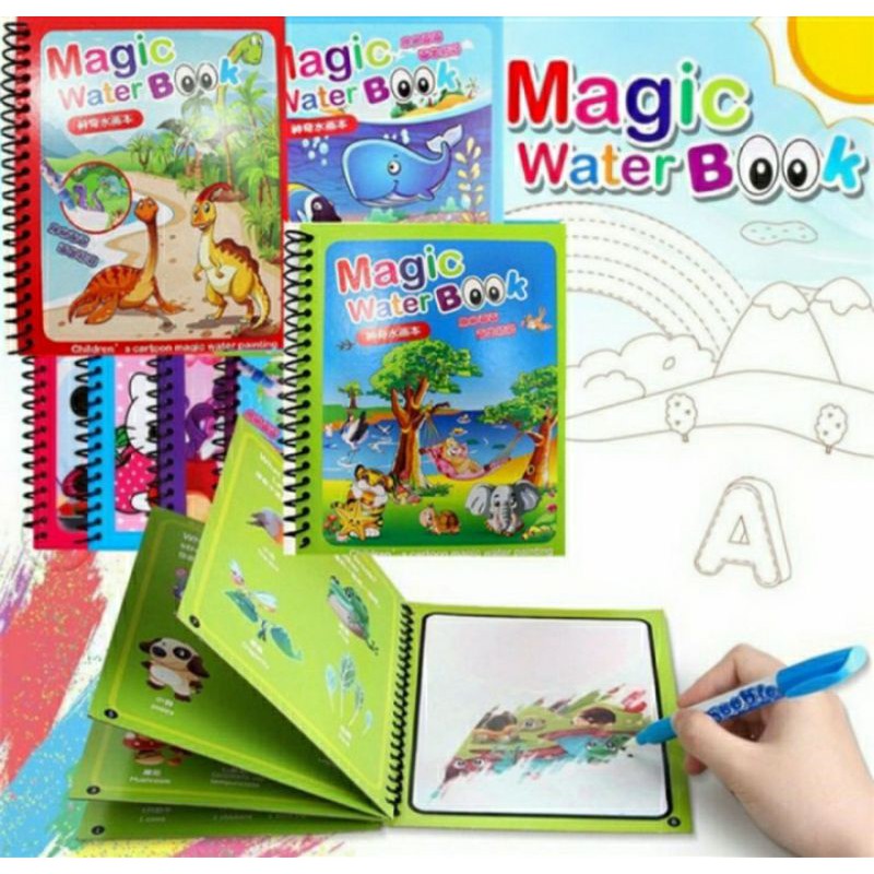 

Buku Gambar Air Ajaib membantu anak-anak mengenali warna dan benda