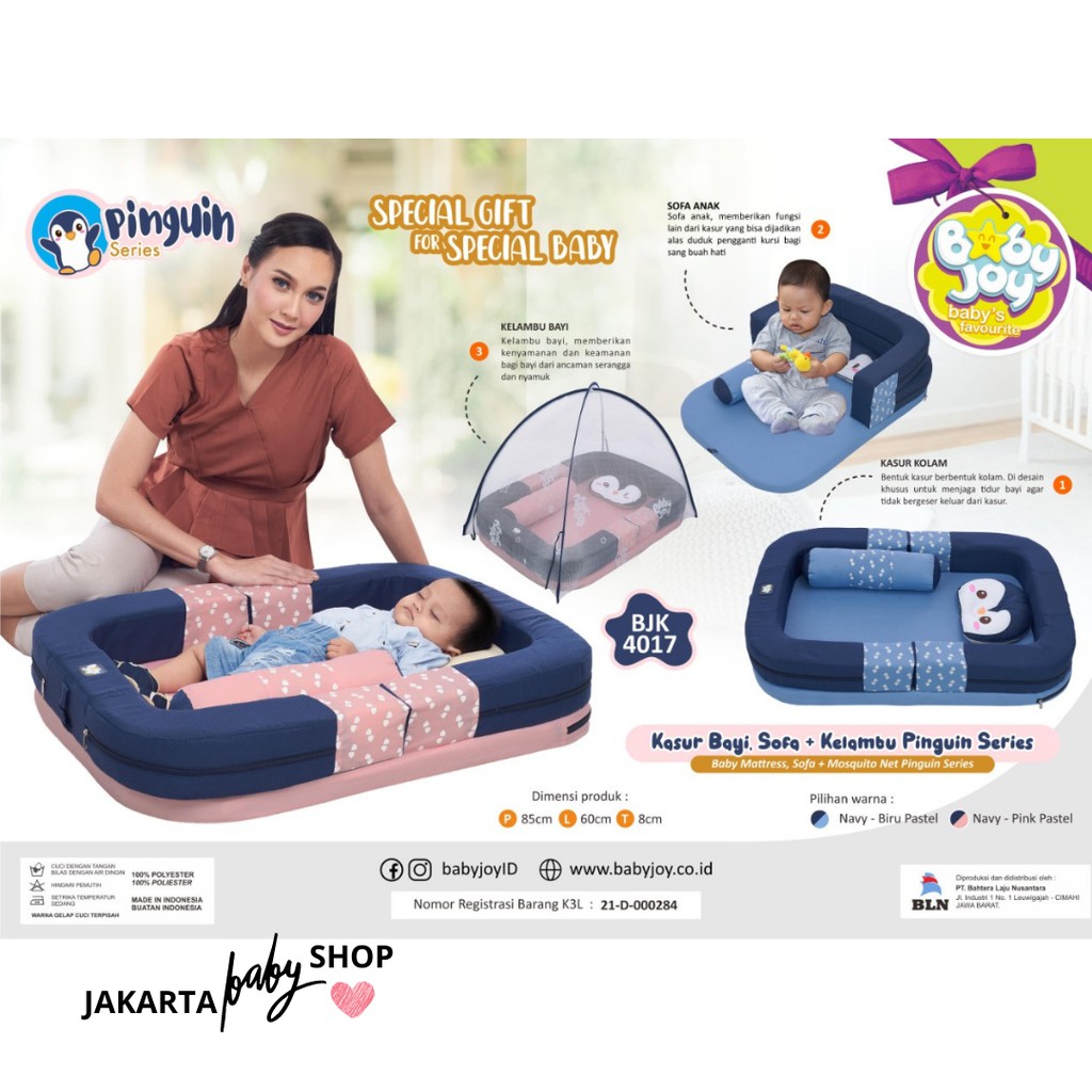 KASUR SOFA + KELAMBU PINGUIN SERIES BABY JOY BJK4017