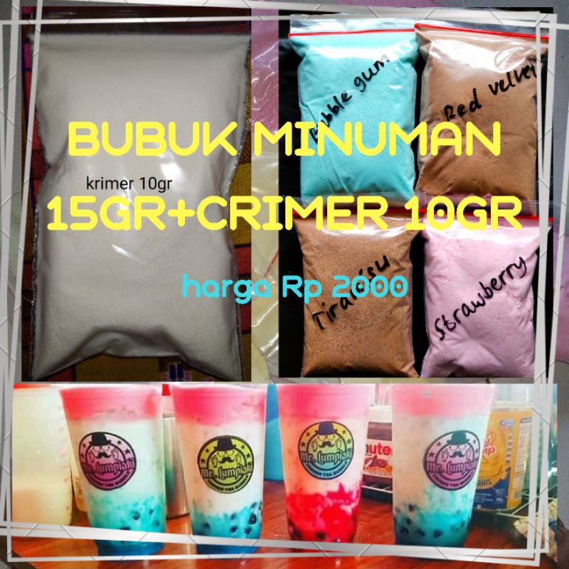 Bubuk Minuman kekinian Boba/bubble banyak varian rasa Bonus Creamer