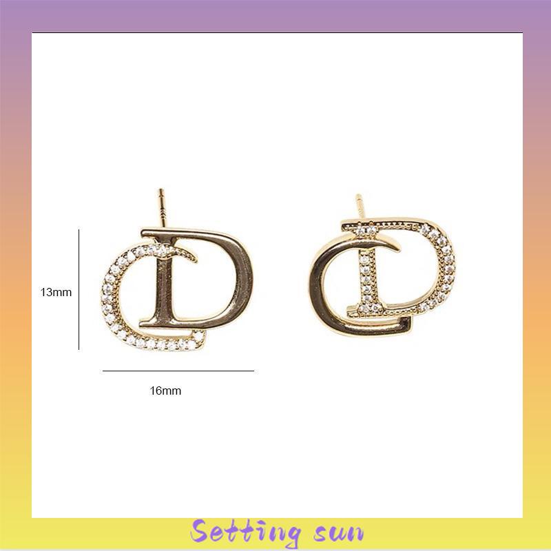 925 Perak Personalised berlian litto anting -anting niche desain anting -anting waktu sederhana TN