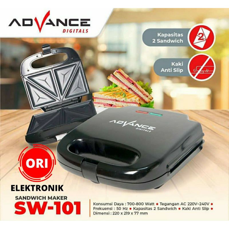 Advance Pemanggang Roti Sandwich 2 Lapis / Sandwich Maker SW 101