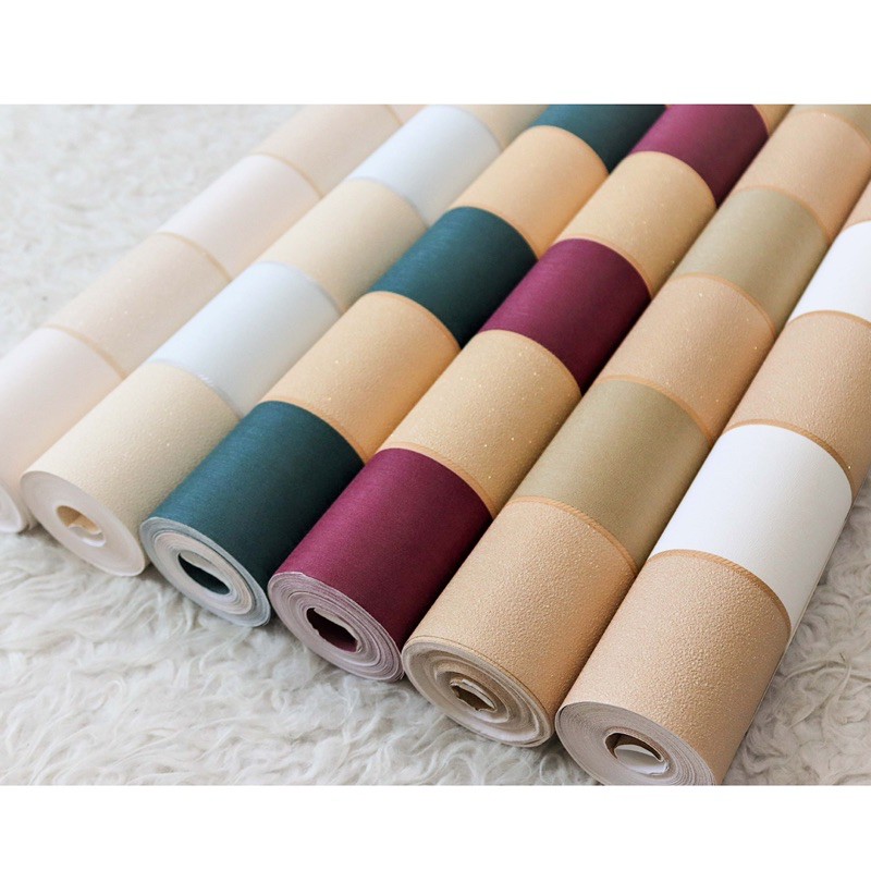 Wallpaper Dinding Garis Salur Simple Warna Kombinasi Cream Gold Biru Merah Hijau