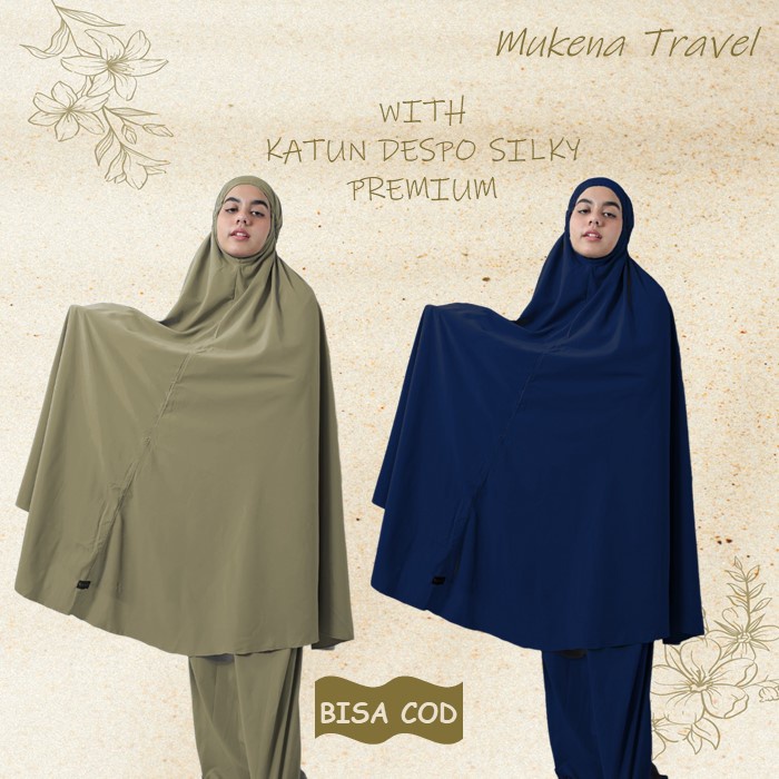 Mukena Mukenah Mungkena Mekena Mokena Mekenah Dewasa Travel Traveling  Murah Katun Polos Silky Premi