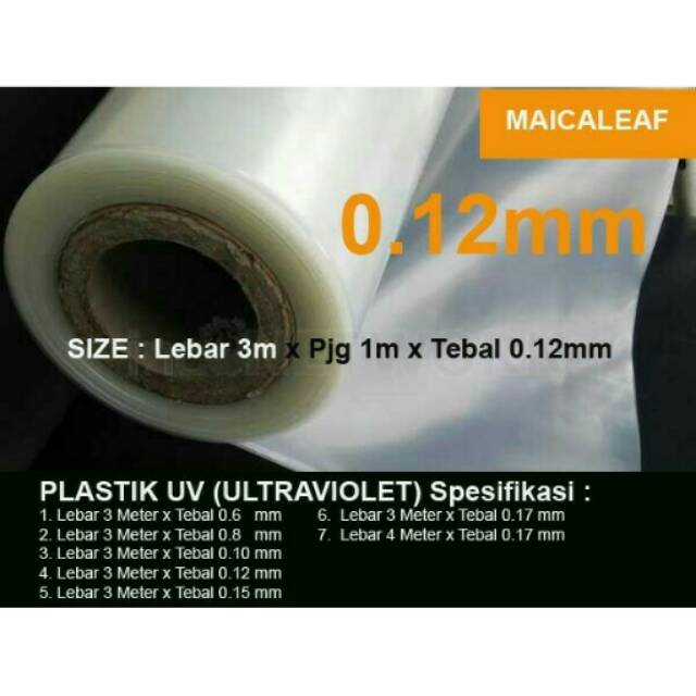 Plastik uv green house ukuran tebal 0,12mm