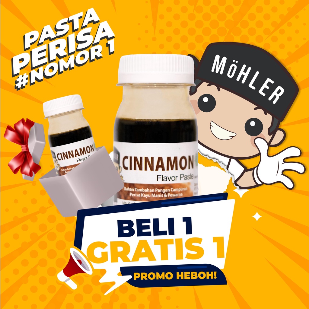 MOHLER Pasta perisa pewarna Cinnamon (KLIK KOMBO HEMAT UNTUK BELI 1 GRATIS 1)