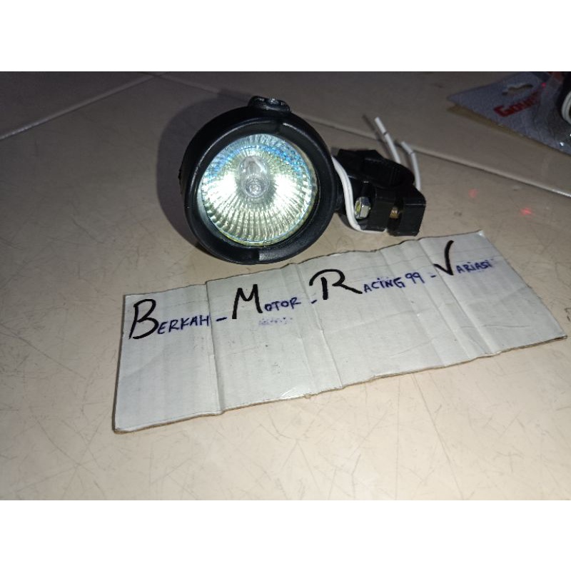 Lampu tembak kabut halogen 35w model kodok + kleman breket stang sorot jepit stang fog lamp lampu so