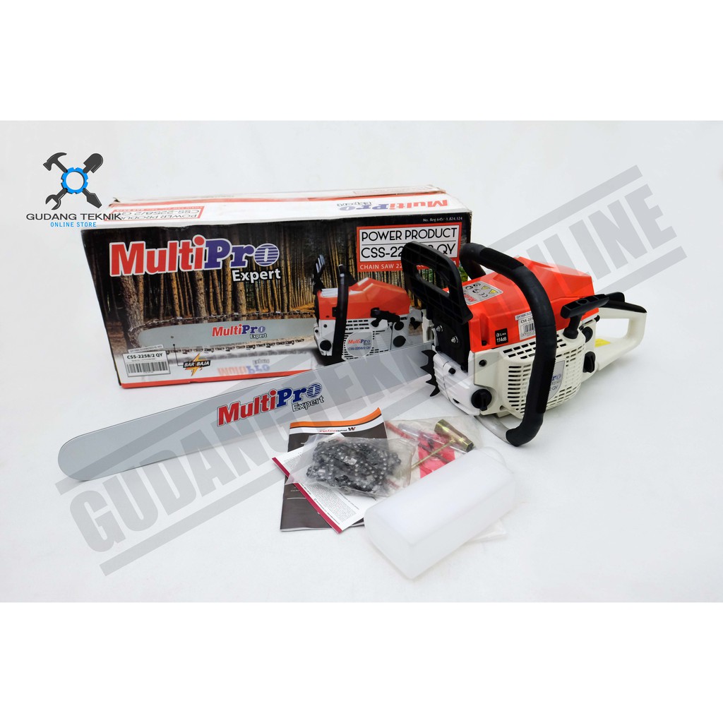 Chainsaw Multipro CS 2258 2QY / Mesin Gergaji Kayu Chainsaw Multipro 22 Inch Laser