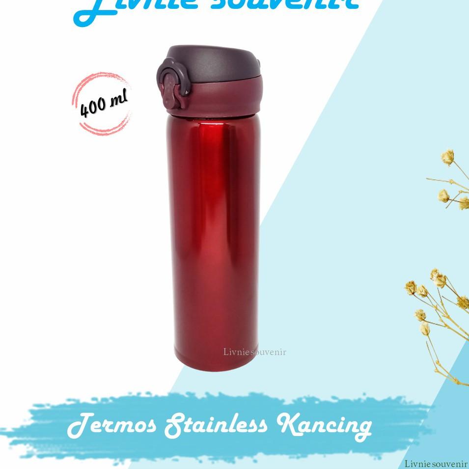 ♛ Souvenir Termos stainless Kancing 400 ml ( Botol, Tumbler ) ➥