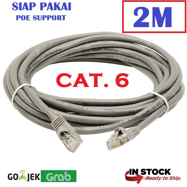 CAT6 2M Kabel LAN 2Meter Cable Cat 6 UTP 2 Meter Siap Pakai