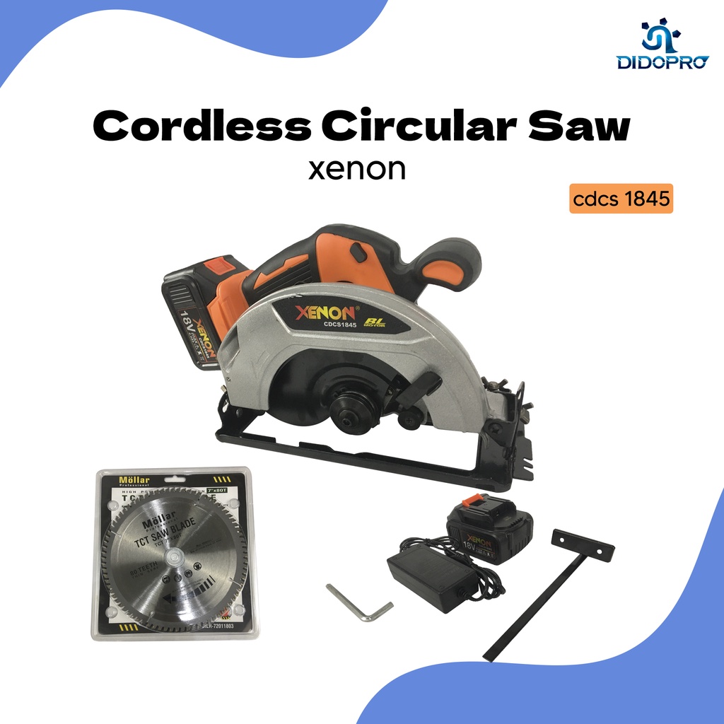 XENON Circular Saw Baterai Cordless Potong Kayu 7&quot; CDCS1845