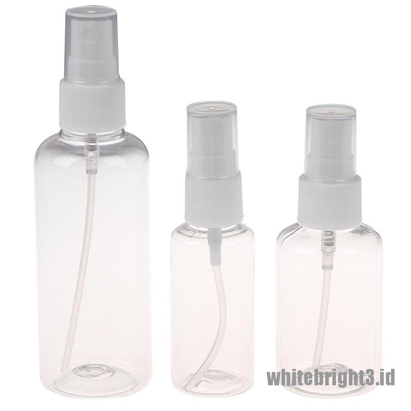 ❤White3 Warna Putih❤ Botol Spray Kosong Transparan Untuk Travel