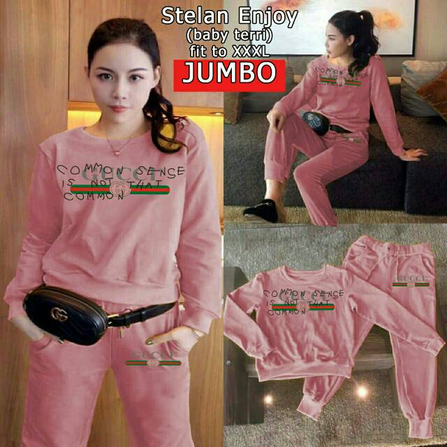 Setelan Gucci Jumbo XXL Setelan Enjoy XXL Setelan Baju Jumbo