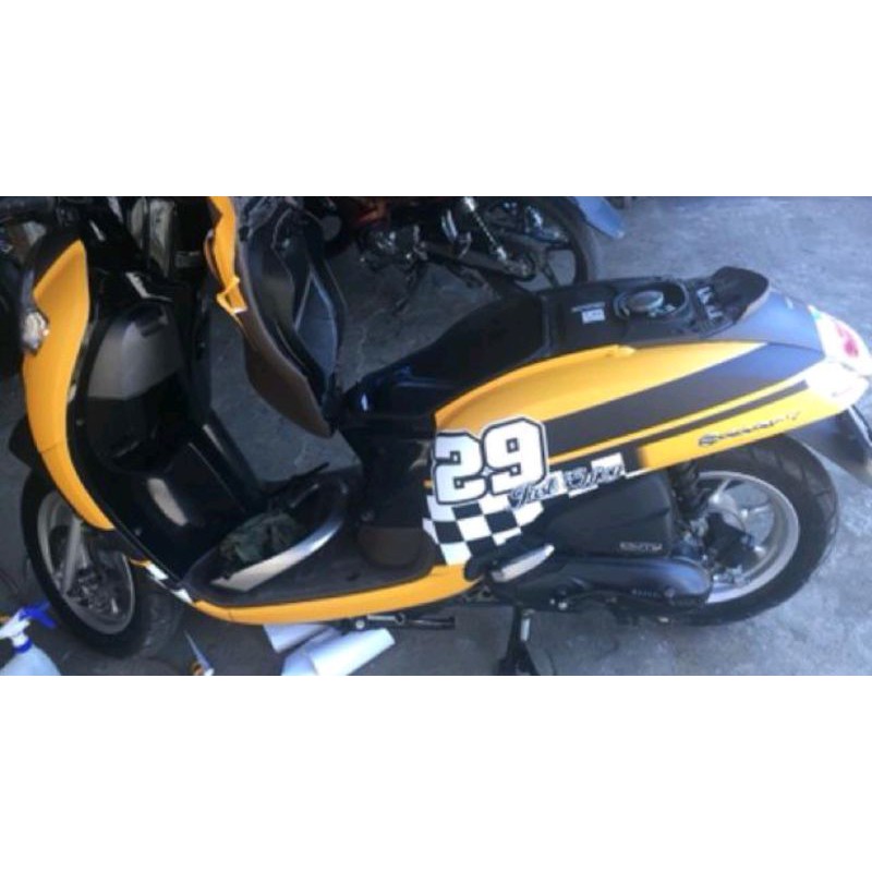 Decal Sticker Stiker New Scoopy kuning race Full Wrapping