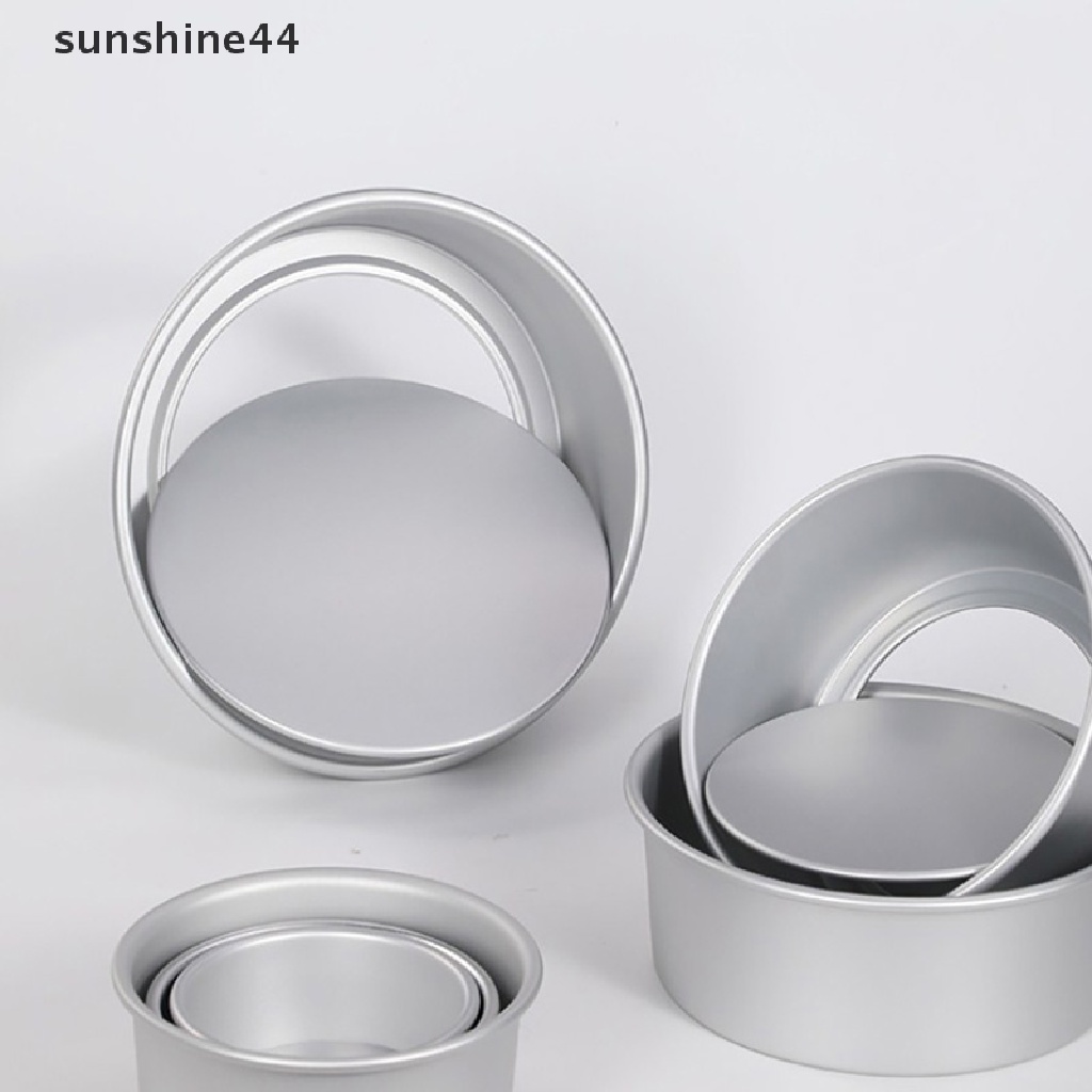 Sunshine Cetakan Kue Bulat 4 / 5 / 6 / 7 &quot;Bahan Aluminum Anti Lengket Bagian Bawah Bisa Dilepas