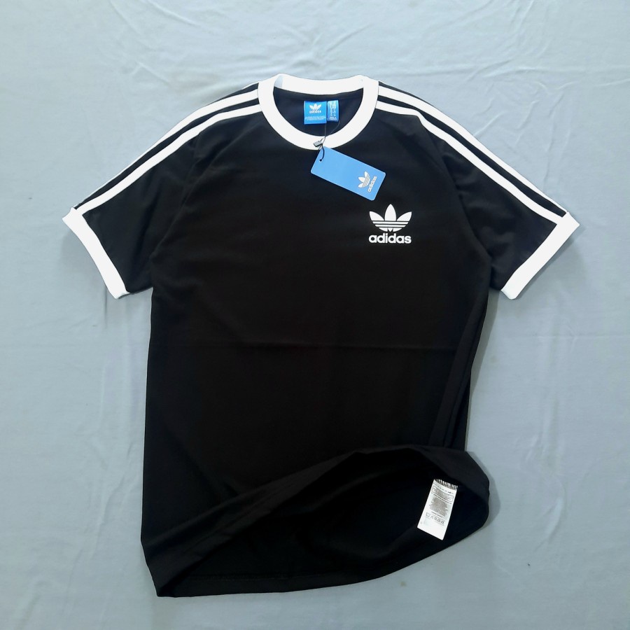 Baju Kaos Adidas Black List Putih California Logo Bordir