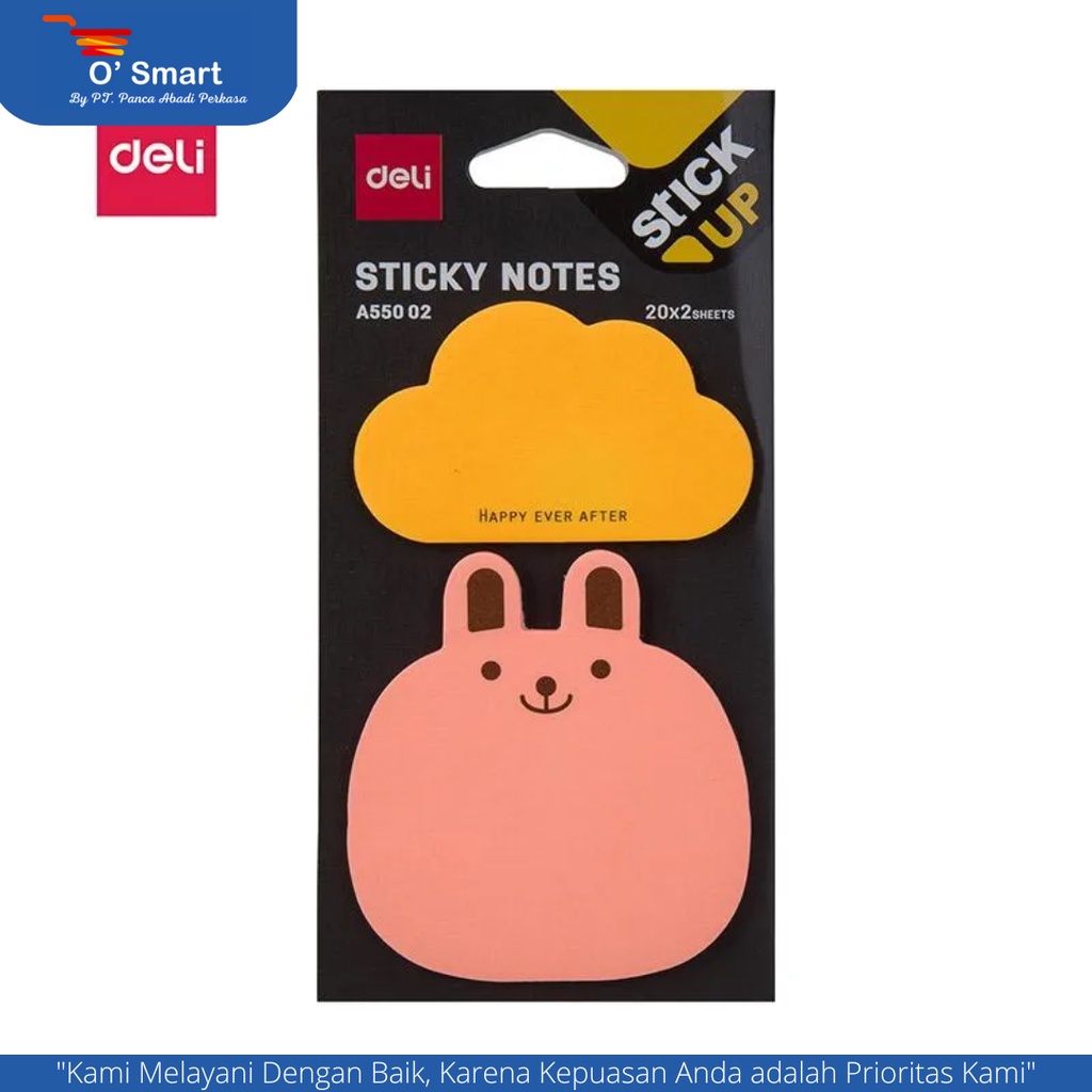 

DELI Sticky notes lucu bentuk hewan 76×76mm 3'' EA55002