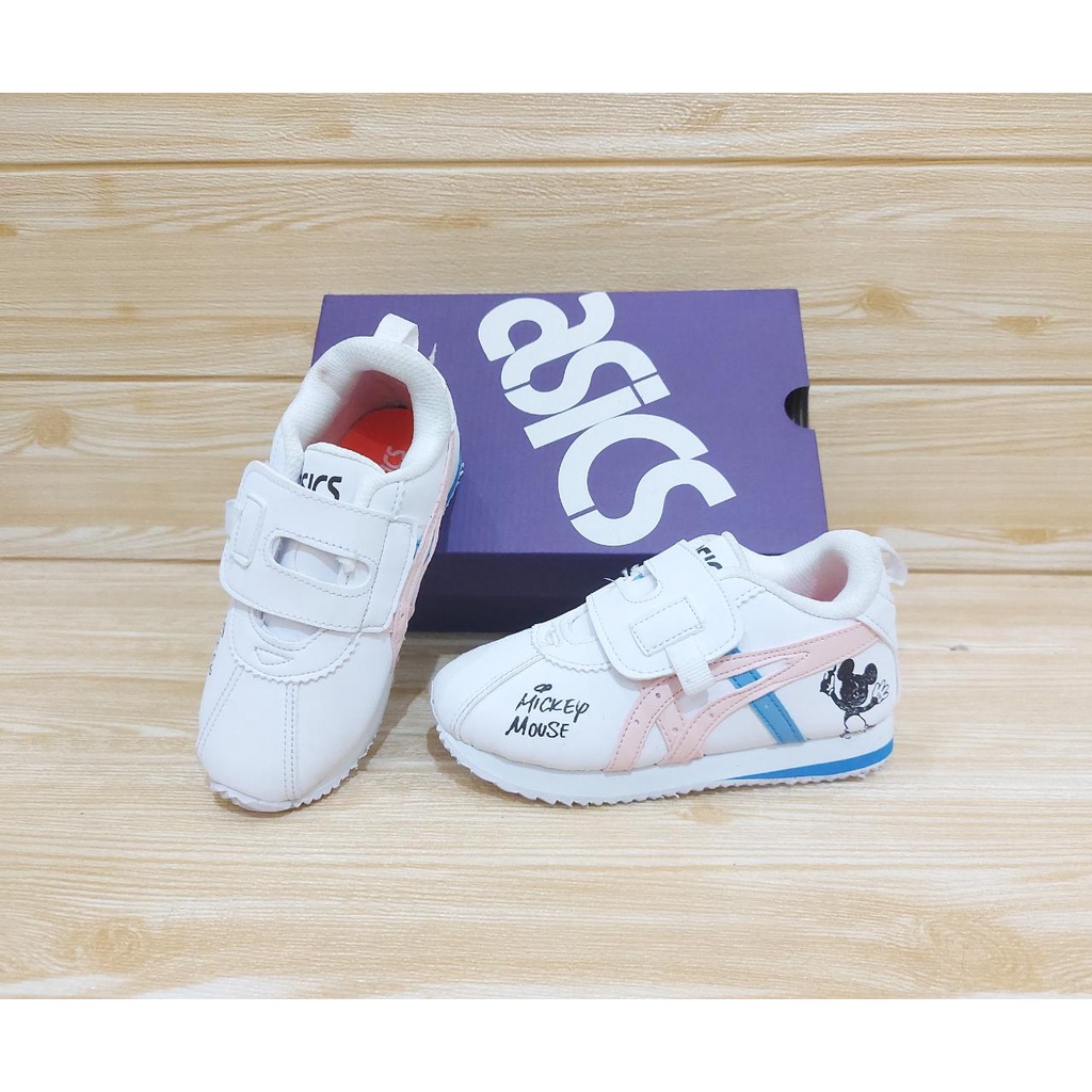 SEPATU SNEAKER ANAK PEREMPUAN CEWEK SLIP ON VELCRO MOTIF MICKEY MOUSE SIZE 24-33