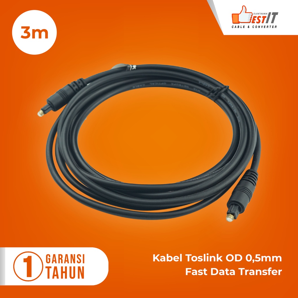 Kabel Toslink Digital Audio Optik NYK Link Cable Optical 1.5M 3M