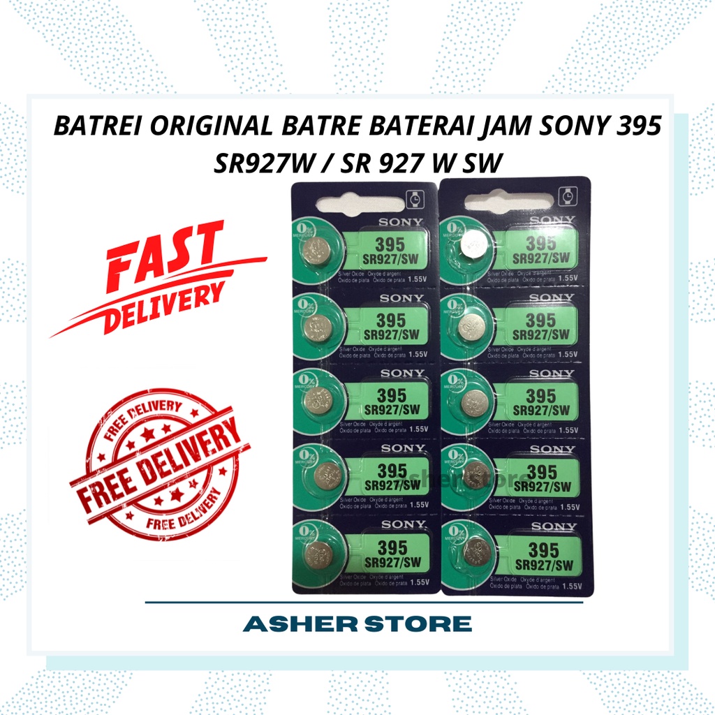 BATREI ORIGINAL BATRE BATERAI JAM SONY 395 SR927W / SR 927 W SW