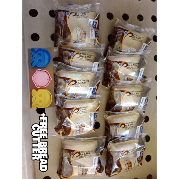 

Paket Sari Roti 10 Sandwich Coklat free Bread cutter|paket hemat sari roti|paket sari roti