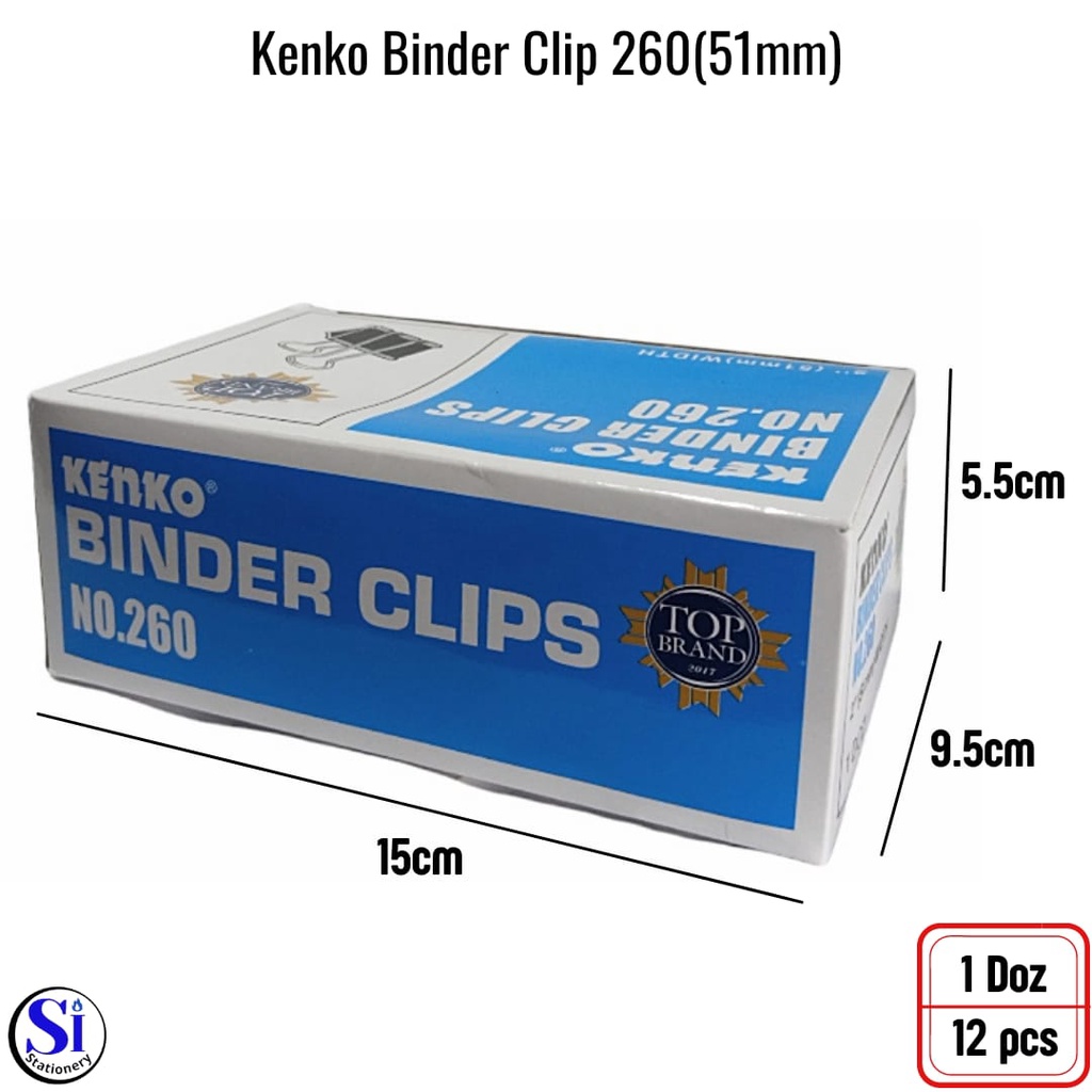 

Binder Clip Kenko No.260/Clip Kertas 1 pack isi 12 pcs