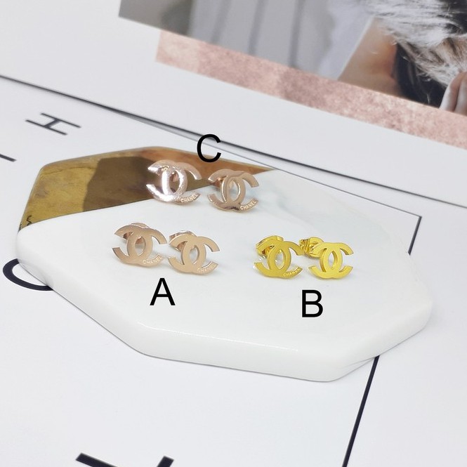 Anting Tusuk Brand Fashion Korea Titanium Rose Gold - BE345