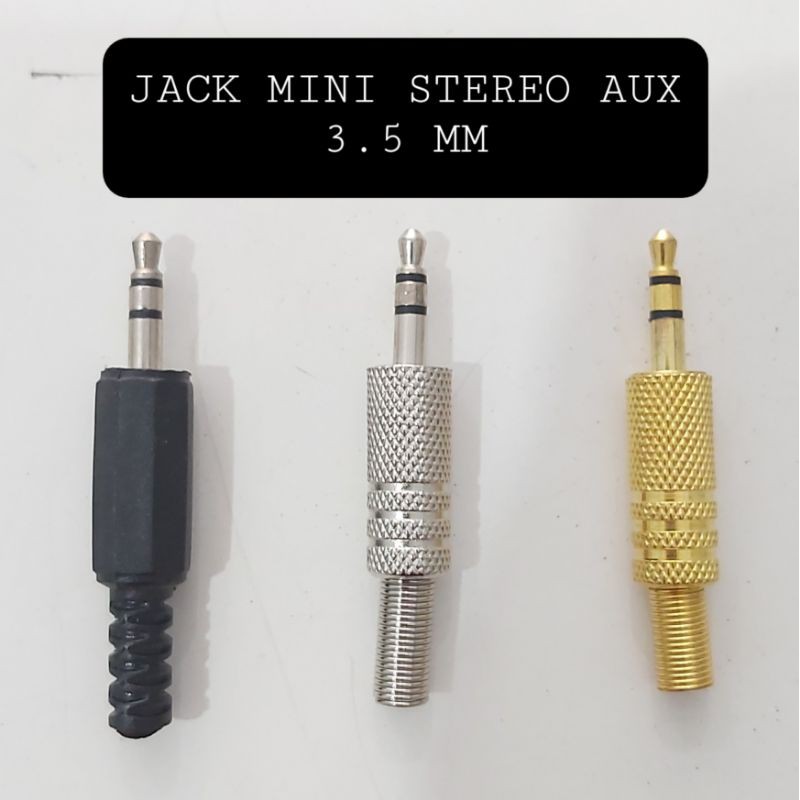 Jack Mini Stereo Aux 3.5 MM Plastik Besi Silver Gold Handphone Headset