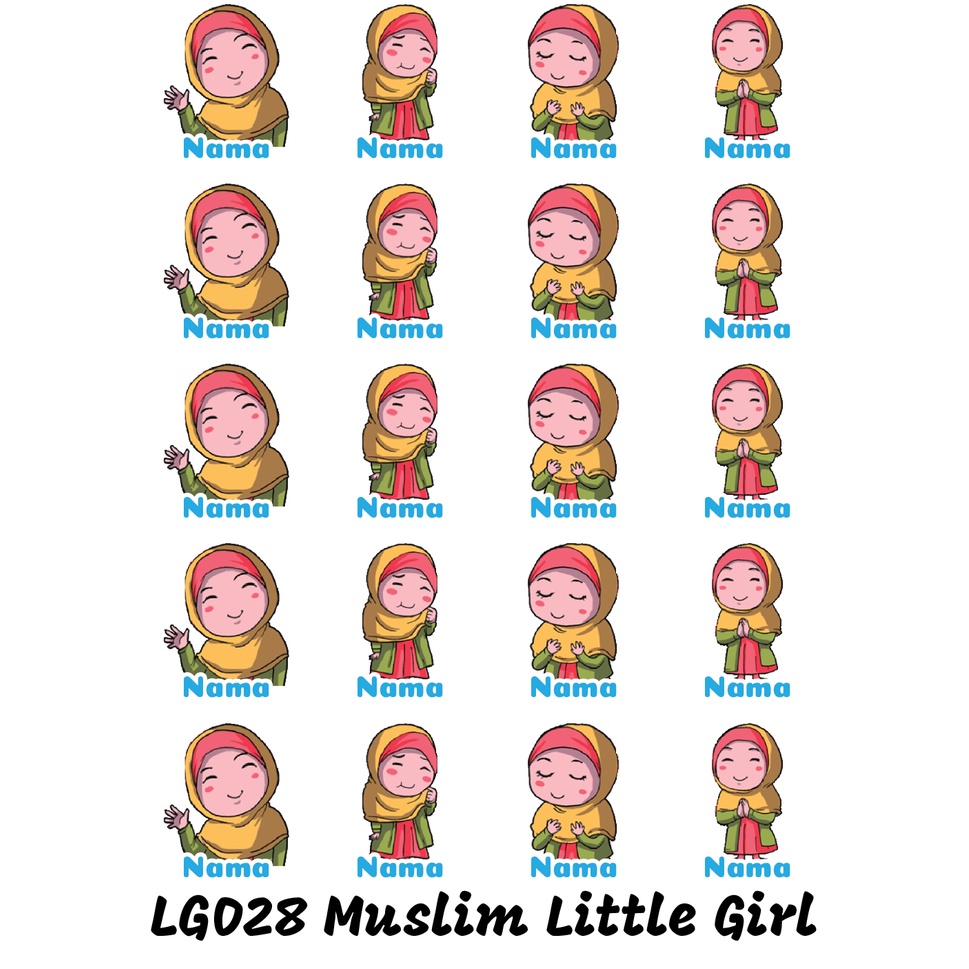 

Sticker Nama Cutting Label Waterproof Tahan Air Little Girl 28 (LG028)