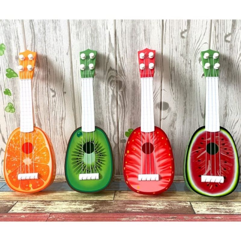 Mainan Ukulele Motif Buah / Mainan Ukulele Gitar Fruit Section