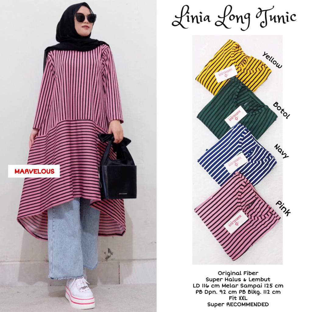 LINIA LONG TUNIC by MARVELOUS Atasan Muslim Wanita