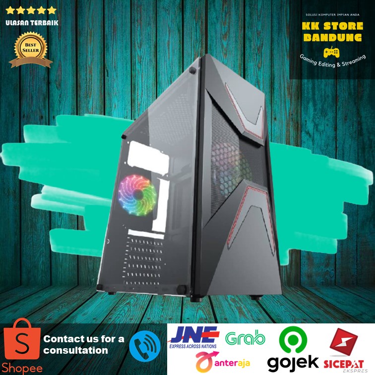 Ready CASING PC GAMING CASE INFINITY COBRA ATX INCLUDE FAN 1Pcs