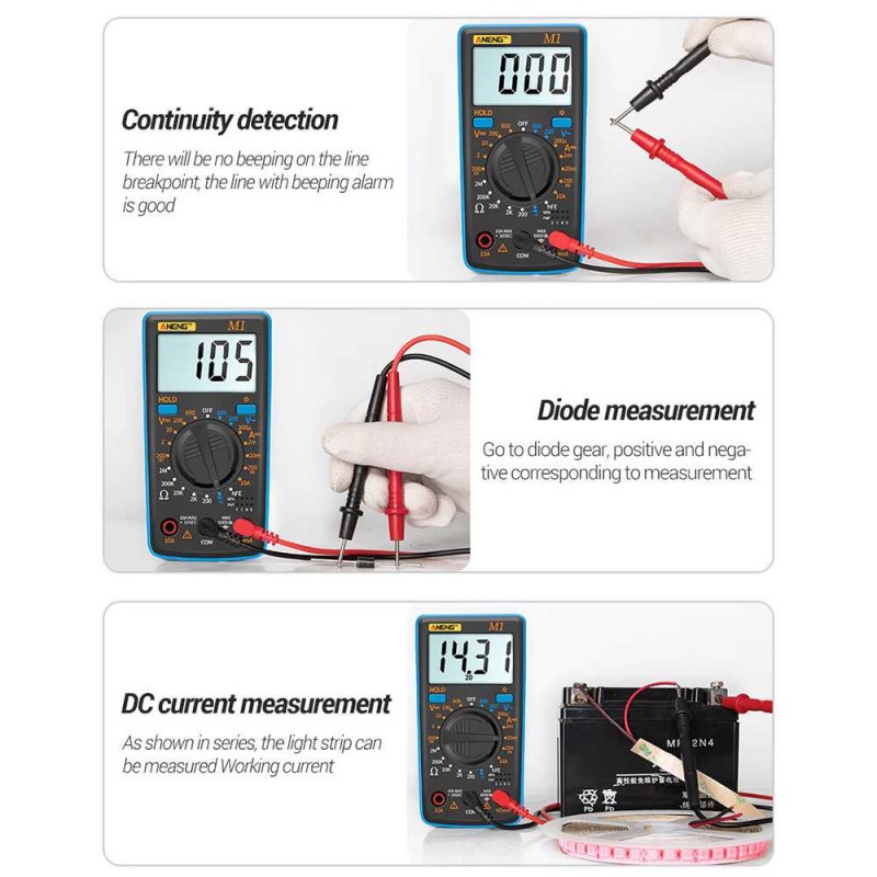 Digital Multimeter Multitester AC DC Voltage Resistance Tester LCD M1