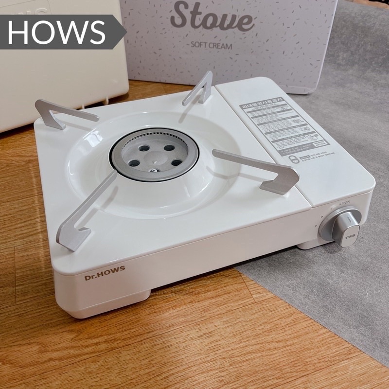 Dr HOWS White Kompor Gas BBQ Manual Portable Dr Hows Stove Putih Desain Korea Estetik