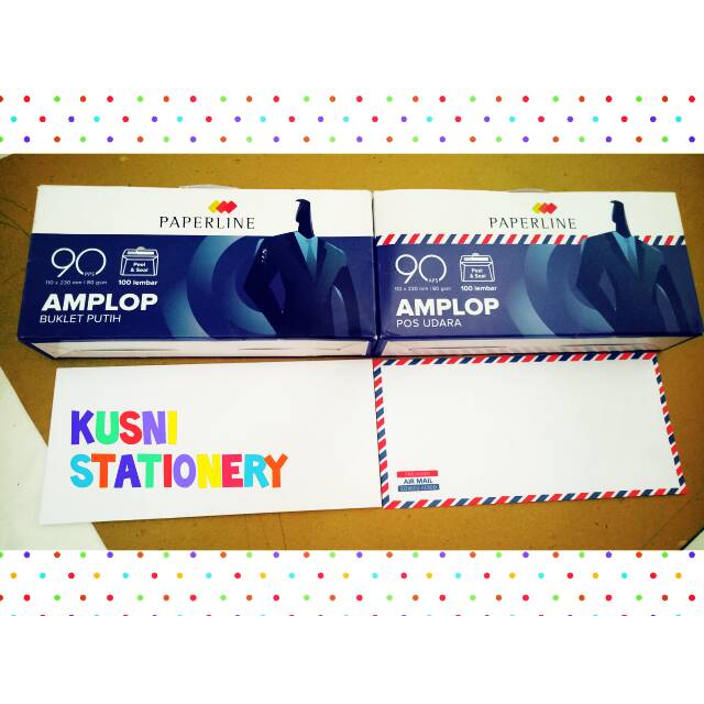 

Amplop Paperline 90 Putih Polos / Air Mail isi 100 pcs ukuran 110 x 230 mm