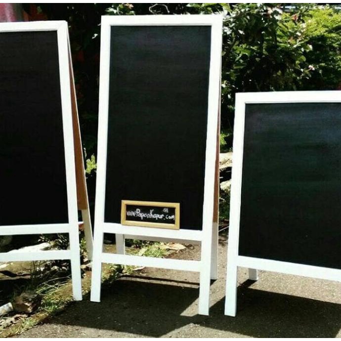

Papan Tulis Kapur 2side 50x90x120cm Chalkboard Blackboard Cafe