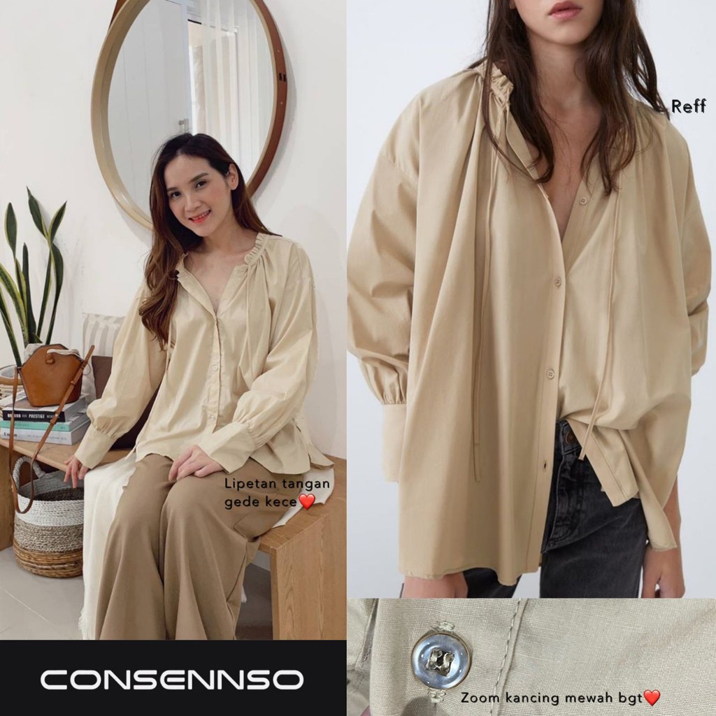 Consenso collar tie poplin blouse ORIGINAL 100%