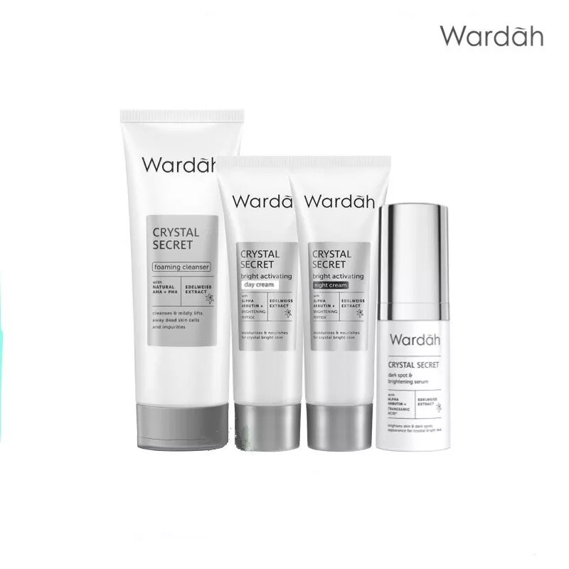 PROMO Paket Crystal Secret( day  kecil+night kecil+facial wash+serum)/WARDAH/Crystal Secret