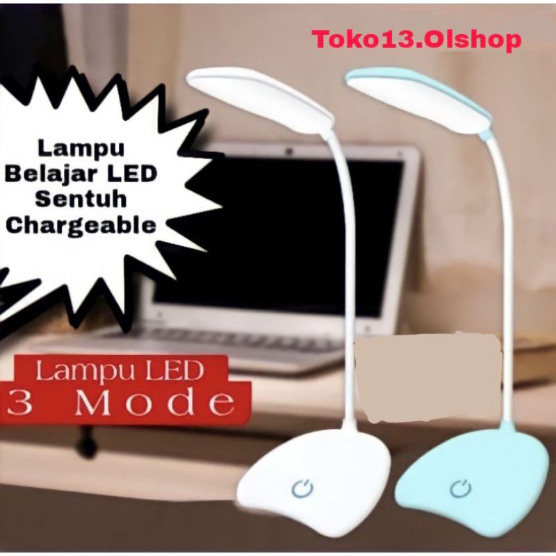 LED USB Rechargeable Lampu Meja Belajar - Desk Lamp Reading Book Lampu⭐ Toko13 ⭐