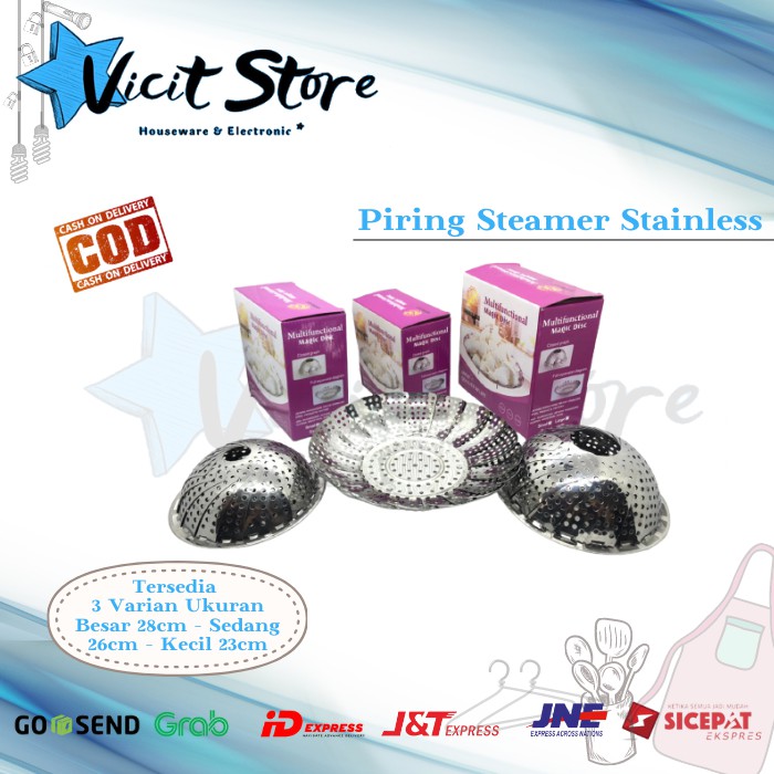 Piring Steamer Stainless Di Lengkapi Kaki Penyanga