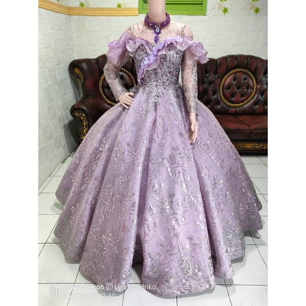 GAUN PENGANTIN BELIMBING/BALLGOWN TARO PAYET CANTIK ELEGAN