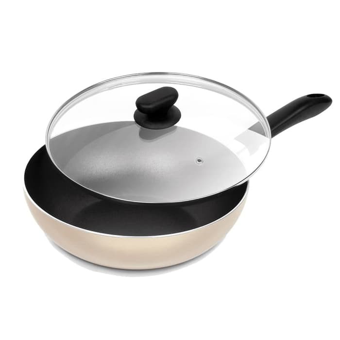 Maxim Image Teflon 28cm Wajan Stirfry + Tutup Kaca