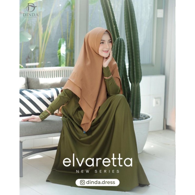 GAMIS ELVARETTA SET SYARI DINDA DIENNA SIMPLE POLOS BAJU MUSLIM REMAJA CANTIK BUSUI KHIMAR PET JUMBO