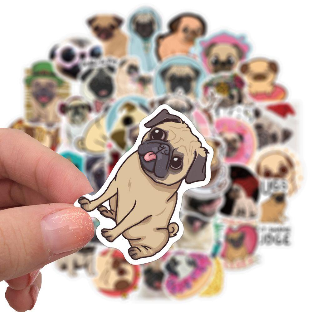 Agustinina Hewan Anjing Stiker Kartun Stiker Lucu 50 Pcs/pack DIY Scrapbook Gitar Stiker Laptop Stiker Alat Tulis Stiker Koper Stiker Hewan