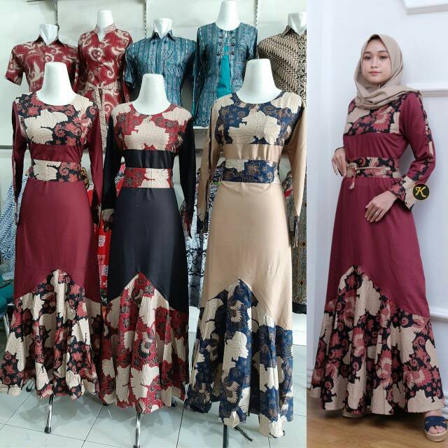 GAMIS BATIK KOMBI LIYANA  - KR